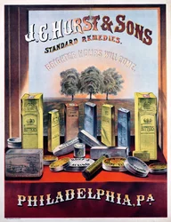Poster Advertising JE Hurst & Sons Remédios Padrão - horas mais brilhantes virão