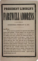 Presidente Lincolns Despedida Discurso aos seus antigos vizinhos, Springfield, 12 de fevereiro de 1861