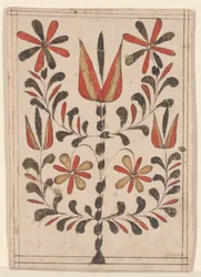 Recompensa do Mérito (Belohnung), Pintura Fraktur (caneta e tinta com wc no papel)