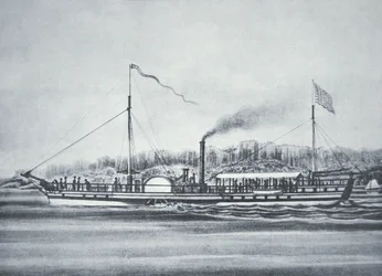 O barco a vapor de Robert Fulton, o 