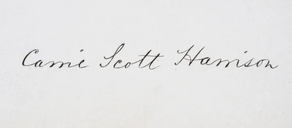 Assinatura de Caroline Lavinia Scott Harrison