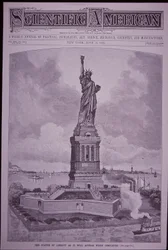 Estátua da Liberdade "como aparecerá quando concluída" na capa da revista Scientific American