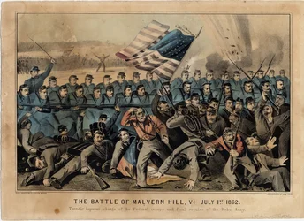A Batalha de Malvern Hill, Virgínia, 1 de julho de 1862, pub. por Currier & Ives, c.1862