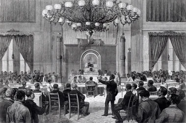 A Convenção Nacional das Pessoas de Cor em sessão, Nashville, Tennessee, 5-7 de abril de 1876, de «Frank Leslie