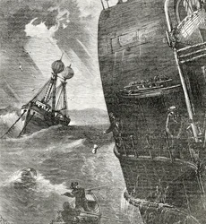 The Light-Ship e Incoming Steamer, ilustração do frontispício do Appletons Journal, 4 de maio de 1872