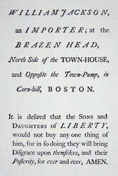 Os "Filhos da Liberdade", um movimento secreto fundado em 1765 em oposição aos impostos britânicos (litho)