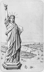 A, estátua liberdade, nova iorque, c.1885