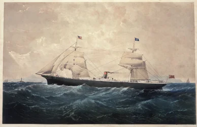 O Steamer Manhattan (óleo sobre tela)