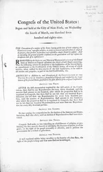 A Declaração de Direitos dos Estados Unidos, concluída em 1789 (impressão)