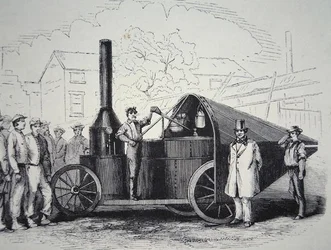 O Winans Steam Gun, capturado dos Confederados durante a Guerra Civil Americana, maio de 1861 (lito)