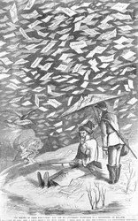 O inverno de seu descontentamento, Jeff e seu tenente subiram em uma tempestade de neve, c.1894