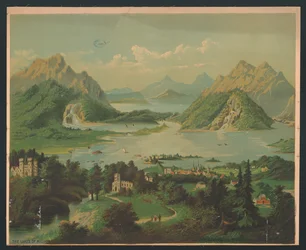Os lagos de Killarney, c.1878 (chromolitho)