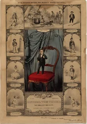 O original General Tom Thumb: o menor homem vivo, pub. por Currier & Ives, 1860