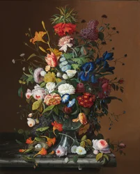 Ainda vida de flor com ninho de pássaro