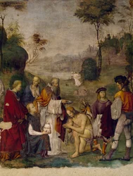 Baptismo de Valeriana, por Amico Aspertini