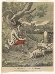 O Filho Pródigo na Miséria (Ele teria desmaiado com as cascas que os porcos comiam - S. Lucas 15 Cap 16v)