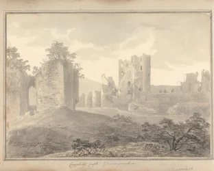 Vistas em Inglaterra, Escócia e País de Gales: Castelo de Caerphilly, Glamorganshire