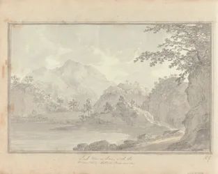 Vistas em Inglaterra, Escócia, e País de Gales: Passeio na Escócia; Loch van-a-char, com a montanha chamada Benvenue