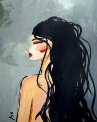 Perfil de uma Mulher Serena
