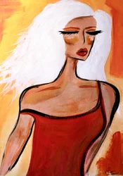 Mulher elegante de vermelho