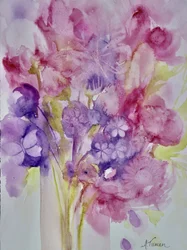 Flores em aquarela de sonho