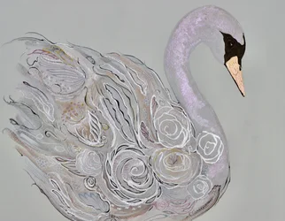 Cisne floral elegante