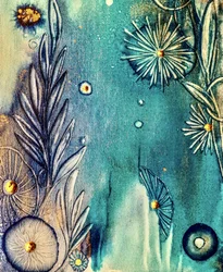 Jardim do Oceano Azul-petróleo