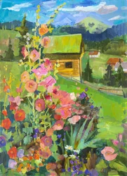 Cabana de jardim colorida
