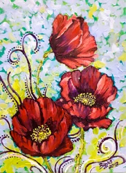 Flores de papoila vibrantes