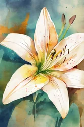 Lírio Branco em Aquarela