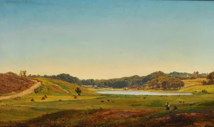Paisagem de colheita dinamarquesa