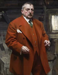 Autorretrato em vermelho (1915, óleo sobre tela).