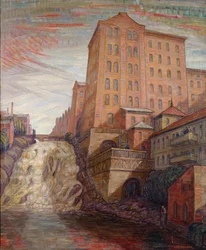 Fábrica de cerveja Foss (óleo sobre tela)