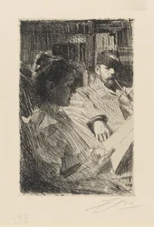 Leitura. O senhor e a senhora Charles Deering
