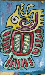 FIGURA MITOLÓGICA DA AMÉRICA LATINA, 2012 (acrílico sobre tela de juta esticada numa moldura de madeira)
