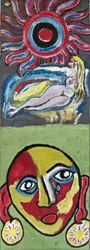 NUDE AND FACE, 2012 (acrílico sobre tela de juta esticada numa moldura de madeira)
