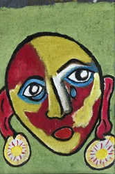 FORAGIA: TEARFUL FACE, 2012 (acrílico sobre tela de juta esticada numa moldura de madeira)
