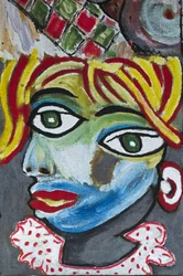 OUTRAGE TO PICASSO, 2012 (acrílico sobre tela de juta esticada numa moldura de madeira)