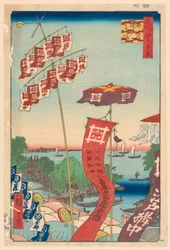 Kanasugi B Ri d Ge, Shibaura (Kanasugi-Bashi Shibaura) F Rom Teserie s Ridge Branch Red Views of Edo