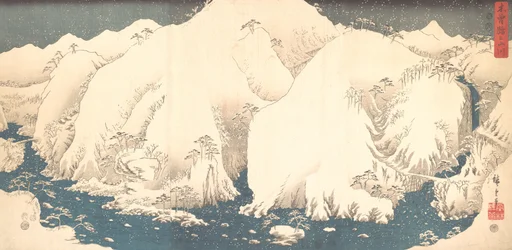 Montanhas Kiso na neve, 1857., 1857.