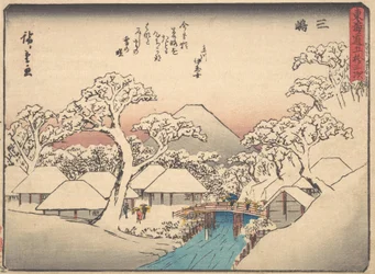 Mishima, da série Cinquenta e três estações da estrada de Tokaido Tokaido gojusan tsu..., ca. 1838.