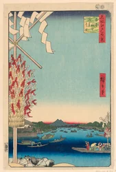 Miya e Reverendo por Gleat edição de Asakusa Reverendo, 68 minutos do cume de Edo (lado de Asakusa Okawabata, lado de Miyato)