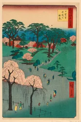 Nippori, Temple Gardens (Nippori, Jiin No Rinsen) Da série Cem vistas famosas de Edo