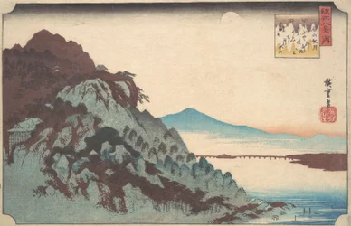 A Lua de Outono em Ishiyama no Lago Biwa., ca. 1835., c. 1835.