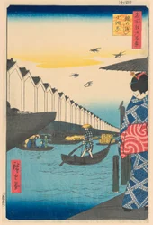 Yoroi Ferry, Koami-cho (Yoroi-no-watashi, Koami-cho) From the Series One Hundred Famous views of Edo