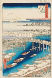 Limpeza depois da Neve na Ponte Nihonbashi
