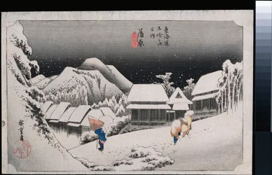 Night Snow, Kambara ", da série" As Cinqüenta e Três Estações dos Tokaido "
