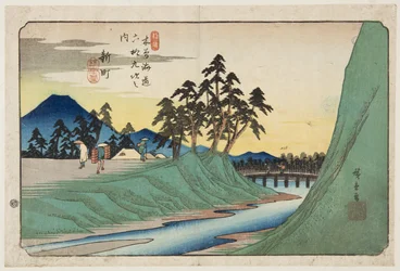 No. 12, Shinmachi (impressão em bloco de madeira a cores)