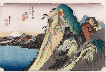 The Lake at Hakone &39;, da série&39; The Fifty-Three Stations of the Tokaido &39;(impressão em xilogravura colorida)