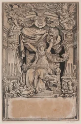 Página de rosto e vinheta para uma edição de "Faust", Munique 1884